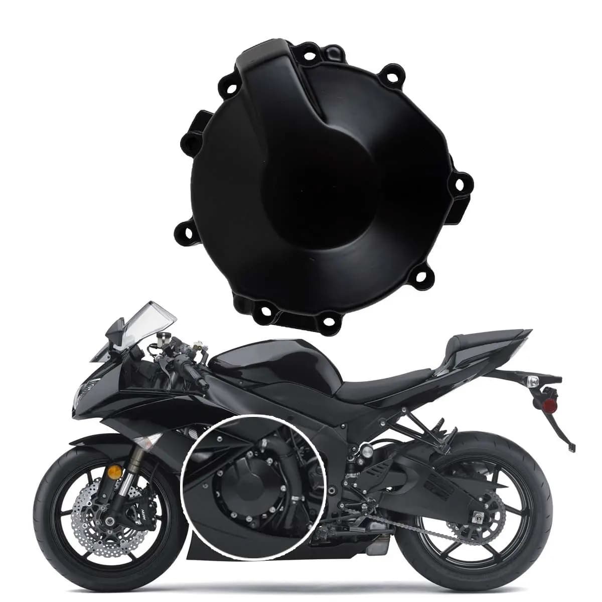 Moto Nero Motore Statore Copertura Del Carter Per Kawasaki Ninja ZX6R ZX-6R 2007-2012 2013 -2023