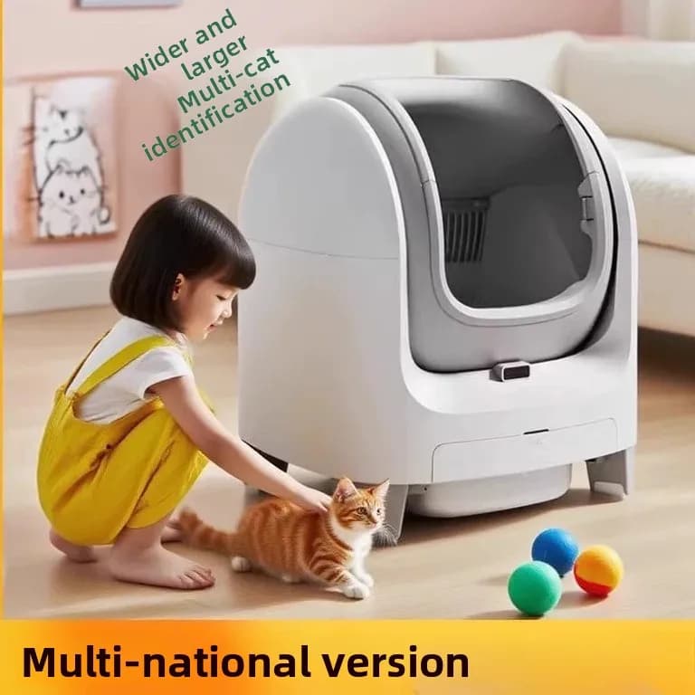 Lettiera Automatica Extra Large per Gatti, Toilette Elettrica Intelligente Anti-Schizzi con Controllo WiFi tramite App per Maine Coon e Gatti di Taglia Grande