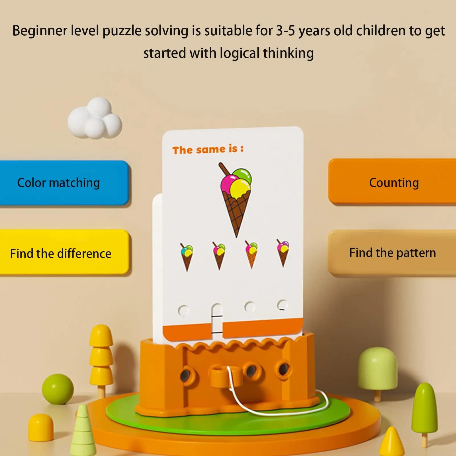 Carte didattiche per bambini con cordino, gioco interattivo di logica per l'apprendimento in classe dell'asilo