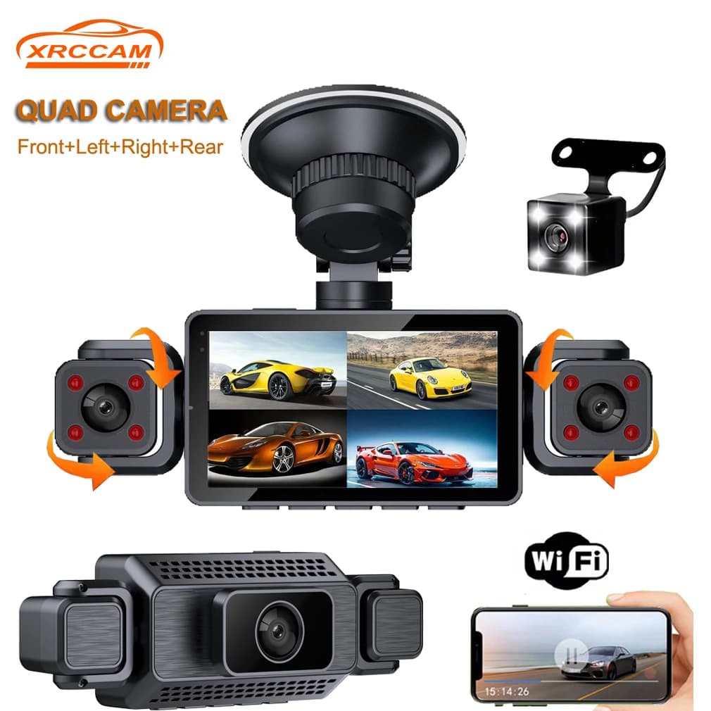 Dash Cam 4-channel car view 360-degree panoramic protection WIFI APP HD 1080P DVR for cars Night vision