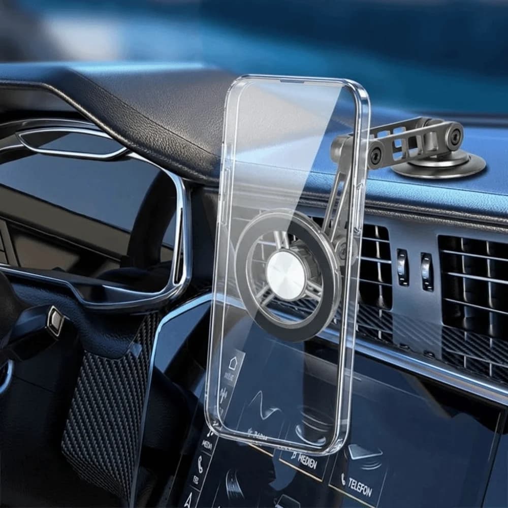 360 ° Supporto Magnetico Rotante per Telefono da Auto, Pieghevole, Anti-Vibrazione, Staffa di Navigazione Multifunzionale Autoadesiva