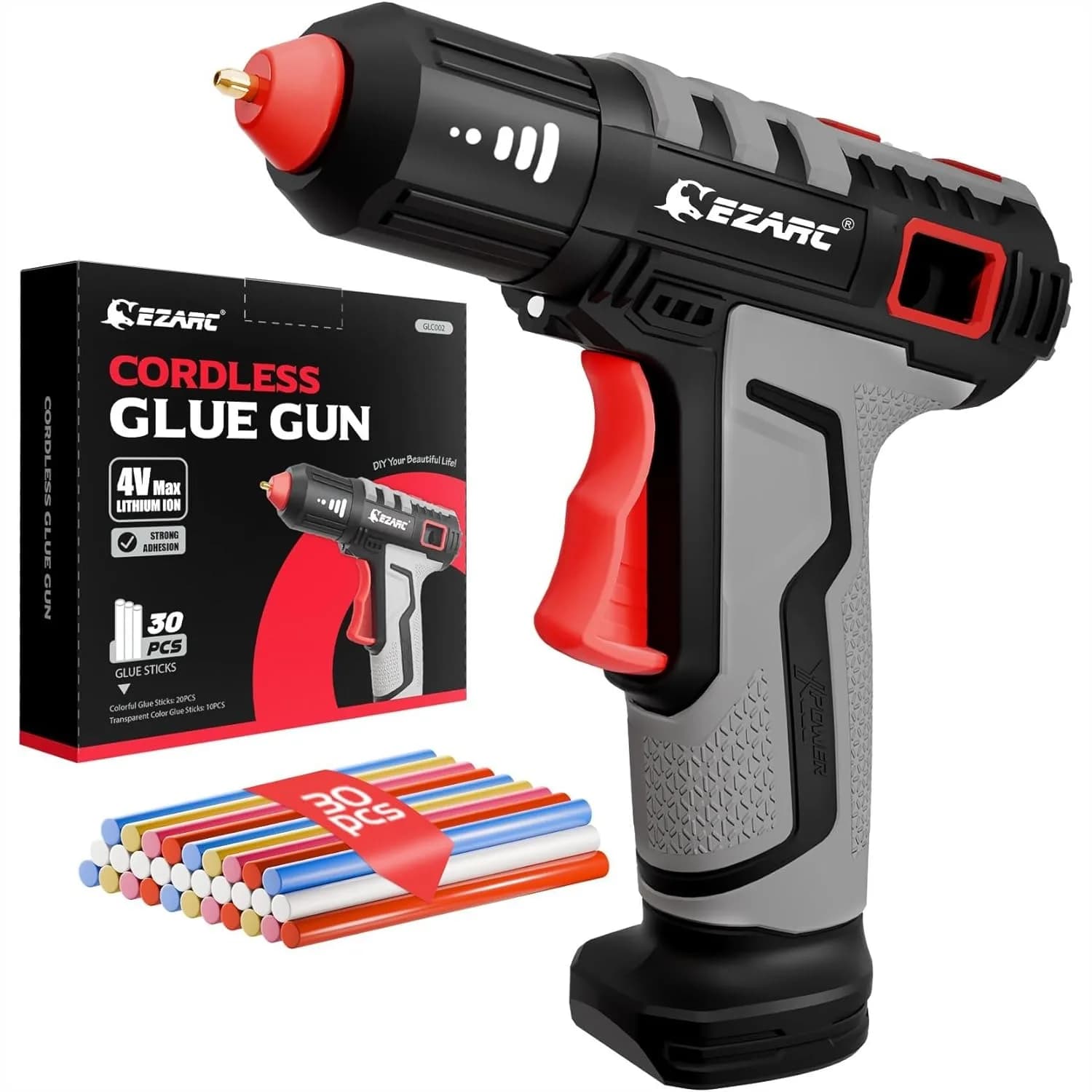 Pistola per colla a caldo senza fili con 30 mini stick di colla, kit pistola per colla a caldo mini con riscaldamento rapido in 15 secondi, spegnimento intelligente, batteria ricaricabile da 2500 mAh per decorazioni fai da te, riparazioni domestiche
