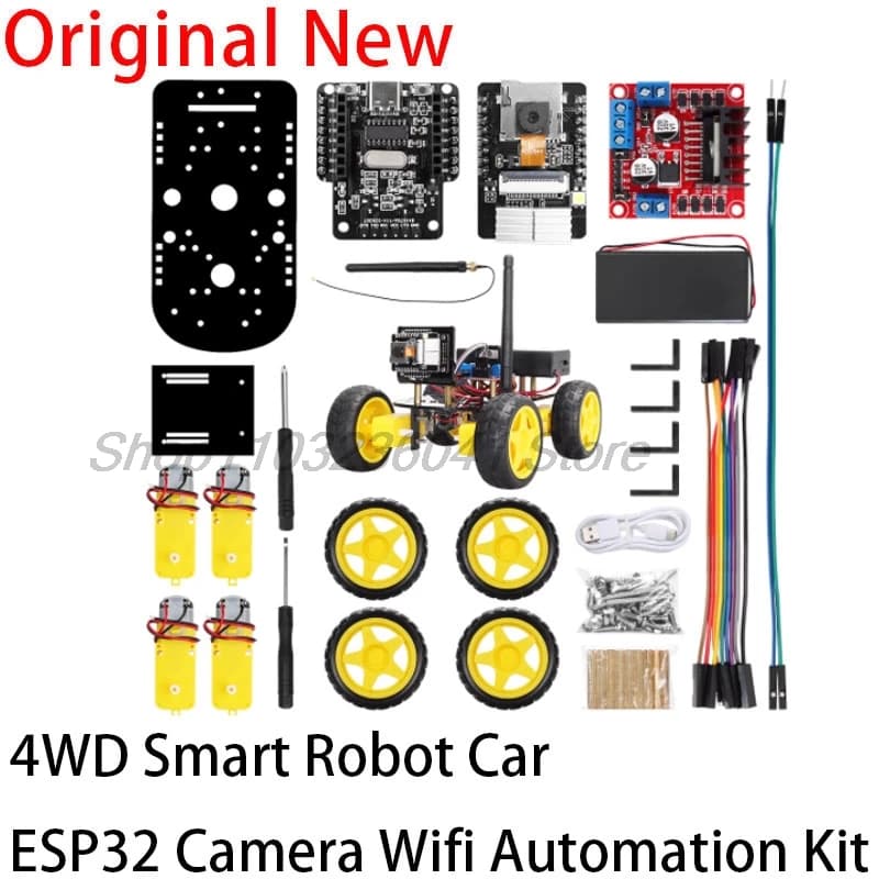 4WD Smart Robot Auto Robot ESP Automation Kit for ESP32 Camera for Arduino Programming Robot with Full Encoding Kit for antenna learning