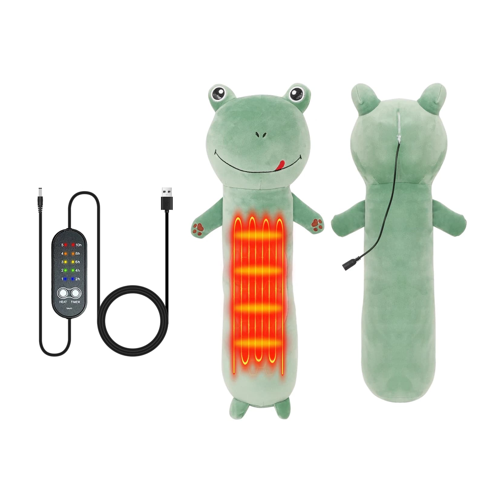 USB Heating Pad 5V 2A Soft Comfortable Plush Heating Pillow Frog Heating Pad for Women and Wives Christmas Gift Home Camping