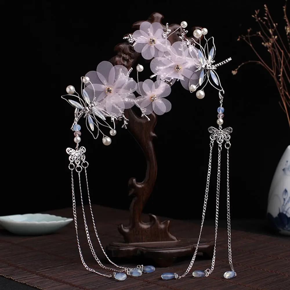 Classical Style Wedding Butterfly Dragonfly Traditional HANFU Hairpin Tassel Hair Clips Headwear