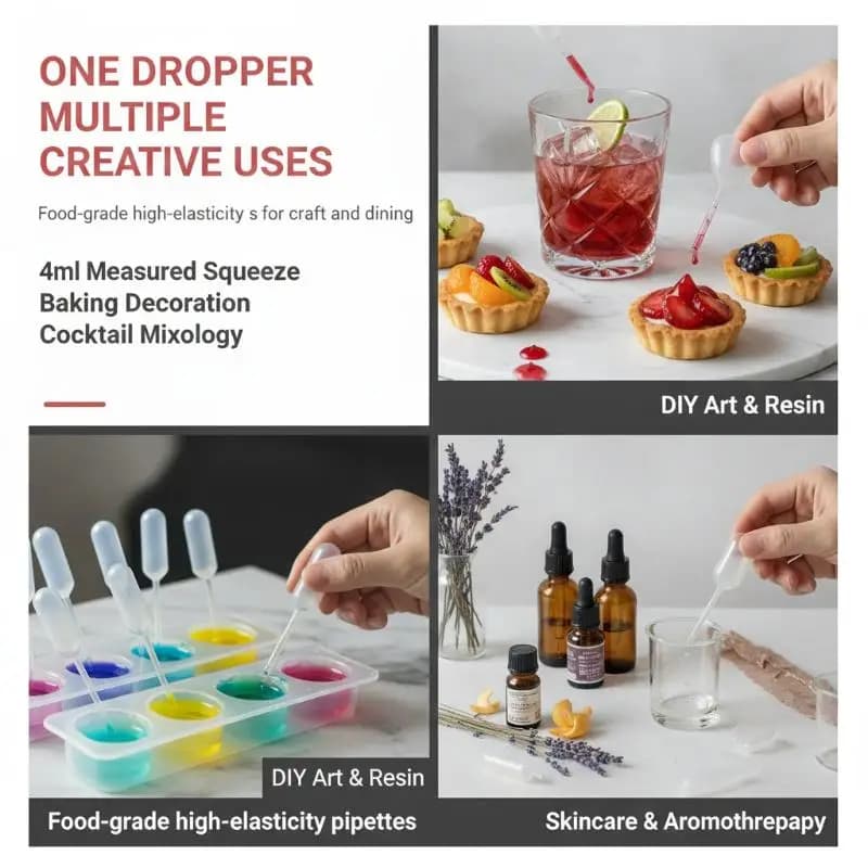 50Pcs 4ML Plastic Pipettes Disposable Safe Plastic Eye Dropper For Silicone Mold UV Epoxy Resin Craft Jewelry Making