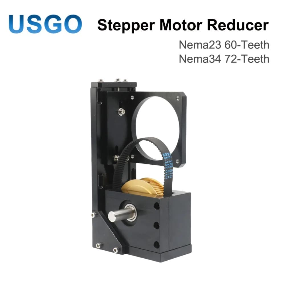 USGO Stepper Motor Reducer Brass Gear Nema 23 60T Nema 34 72T Reduction Pulley Bracket Set for CO2 Laser Engraving Machine