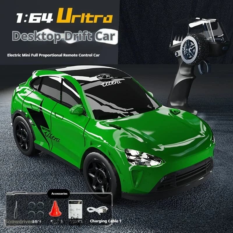1/64 Desktop RC Drift Car 2.4G Auto da corsa ad alta velocità 4WD Mini Desktop Auto telecomandata Giocattolo elettrico per il gioco Regalo del partito