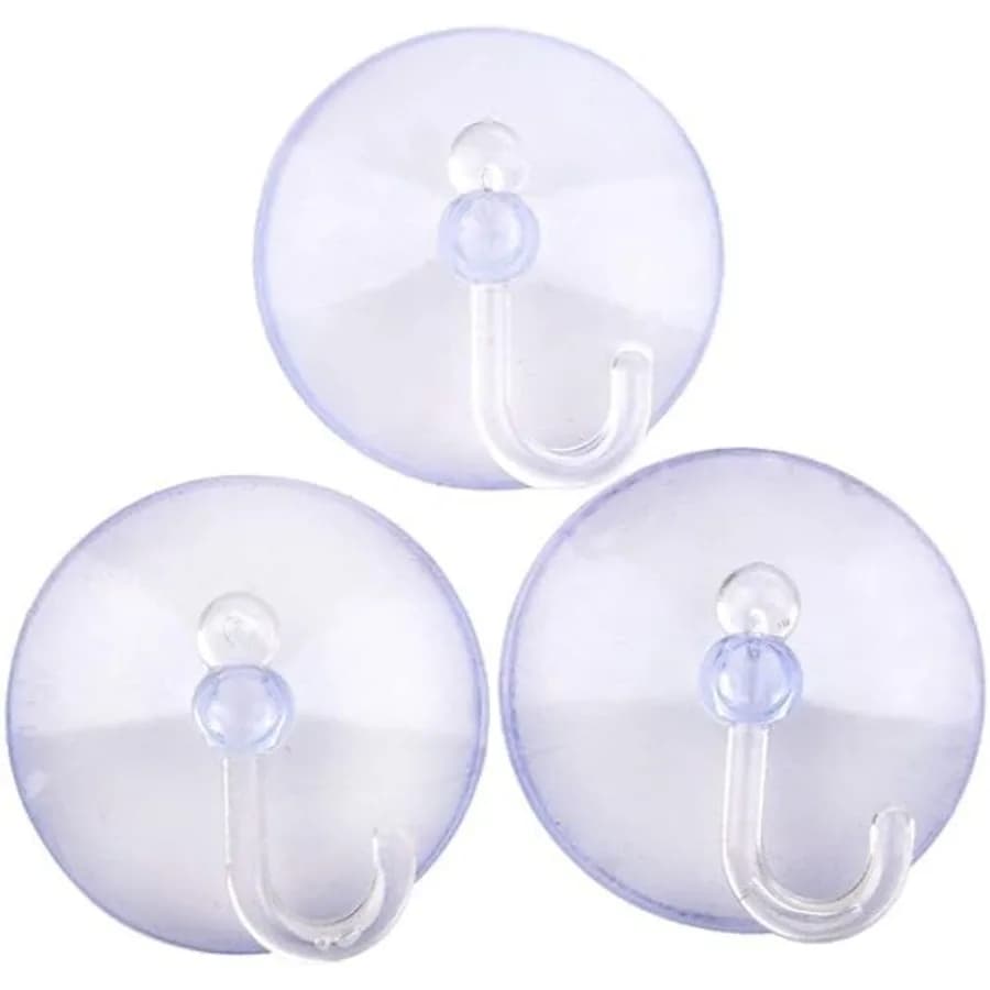 3Pcs Transparent Bathroom Kitchen Clear Reusable Plastic Suction Cup Wall Hooks Hangers Vacuum Seamless Sucker Hook Attractive