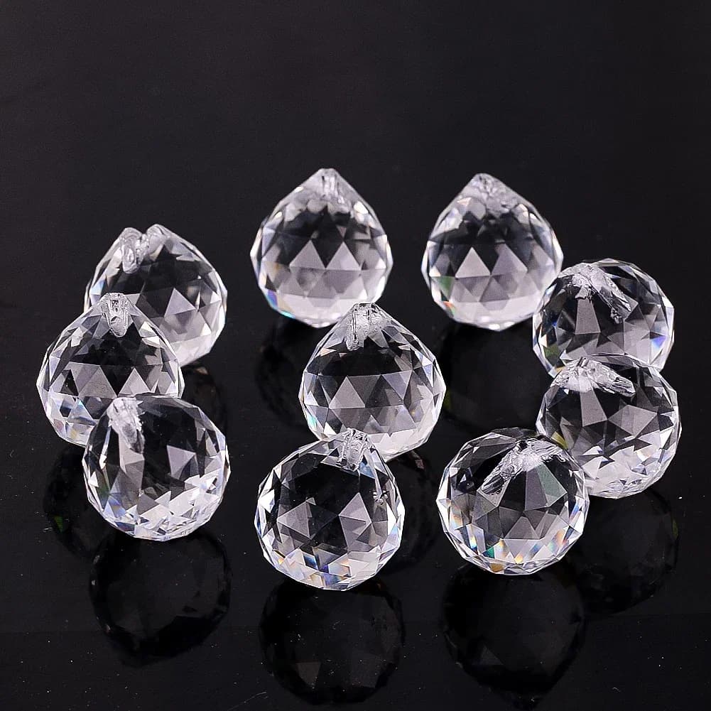 20MM Crystal Clear Lighting Ball ciondolo perline di vetro fai da te fatti a mano gioielli con perline allentate accessori per lampadari Sun Catcher