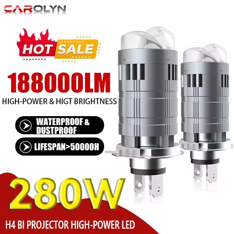 H4 Bi Mini LED Lente per proiettore Lampadina per auto EMC Auto Faro Turbo Lampade Canbus Plug and Play Doppia moto Fascio alto e basso 12V 24V