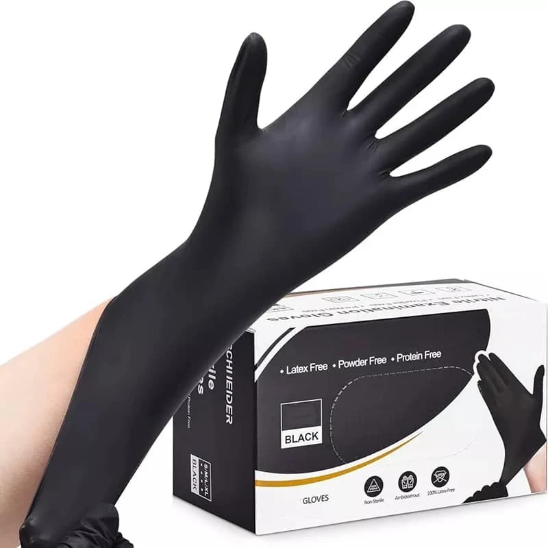 20/50/100PCS Guanti in nitrile monouso neri Guanti di sicurezza di livello industriale per la pulizia del tatuaggio automobilistico meccanico Senza lattice
