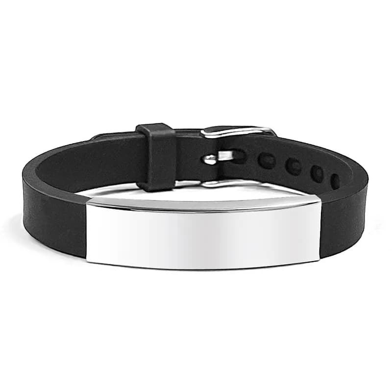 SOS Nome testo personalizzato Numero di telefono Bracciale in acciaio inossidabile Braccialetti identificativi in silicone per bambini Bracciale da donna Gioielli da uomo