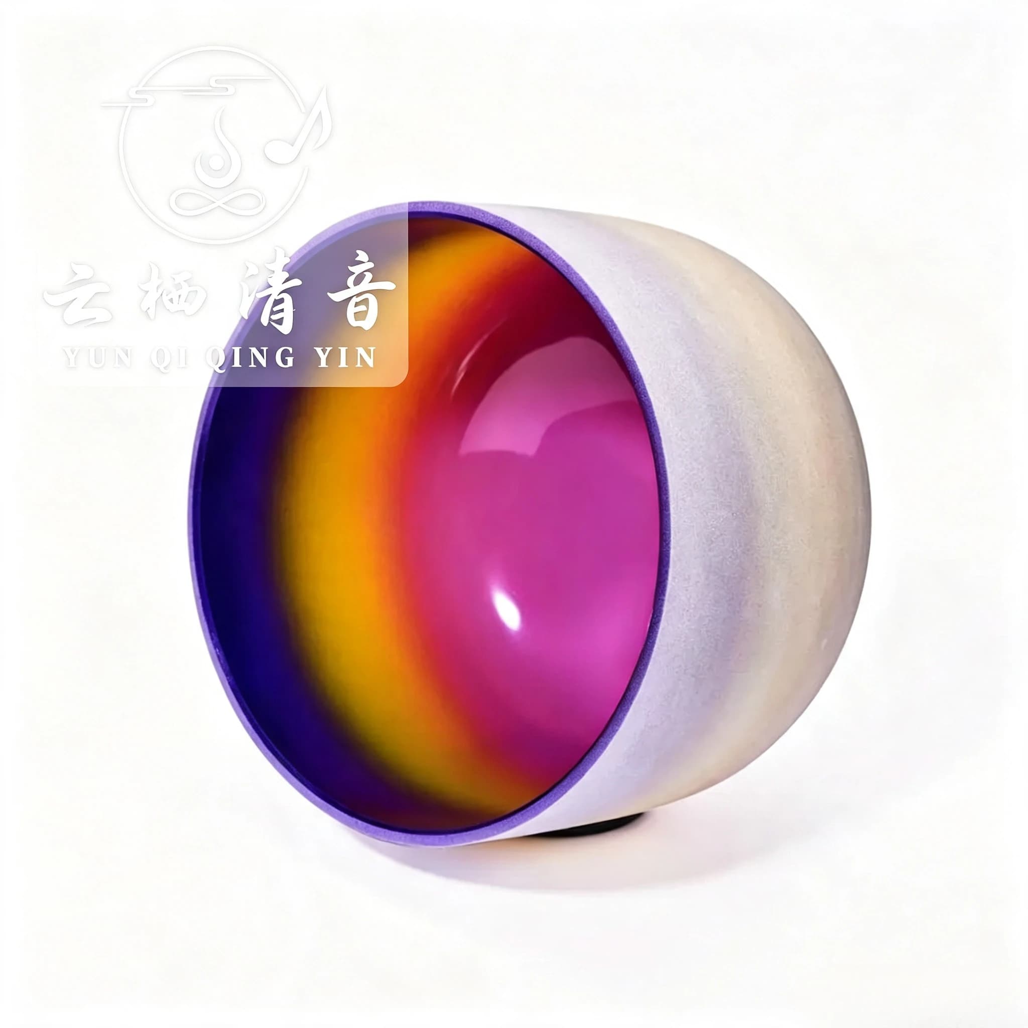 Yunqiqingyin 8 Inch A Note Indigo Rainbow Chakra Crystal Singing Bowl Third Eye Meditation Sound Healing With Mallet