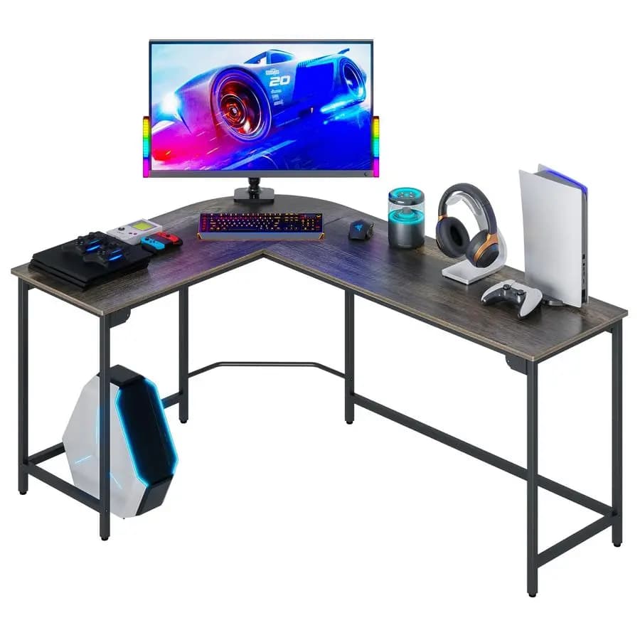 Scrivania da Gaming Moderna a L, Scrivania Angolare per Computer da 58 Pollici per Casa e Ufficio, Tavolo da Gioco, Postazione di Studio e Scrittura per Spazi Ristretti, Facile da Montare