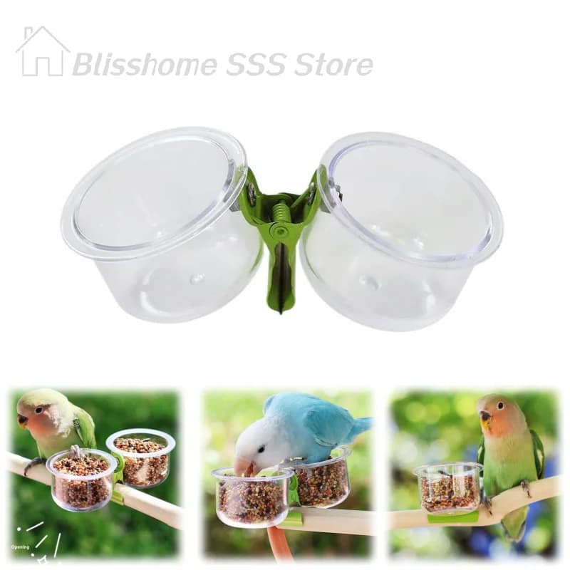 【S】Parrot Food Bowl For Daily Feeding & Care Useeder Cup Including Securing Clip Small Pet Bird For Daily Feeding & Care