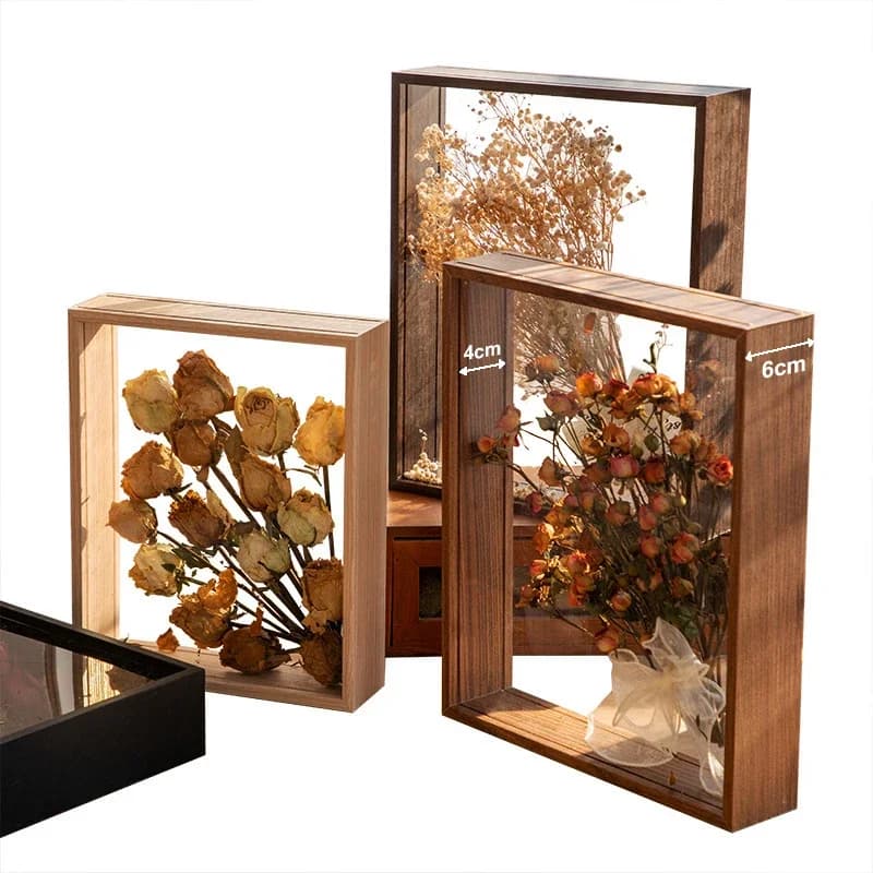 4cm Deep trasparente Shadow Box Frames Bouquet Display Flower Case Deep for Crafts 3D Picture Memory tavolo in legno
