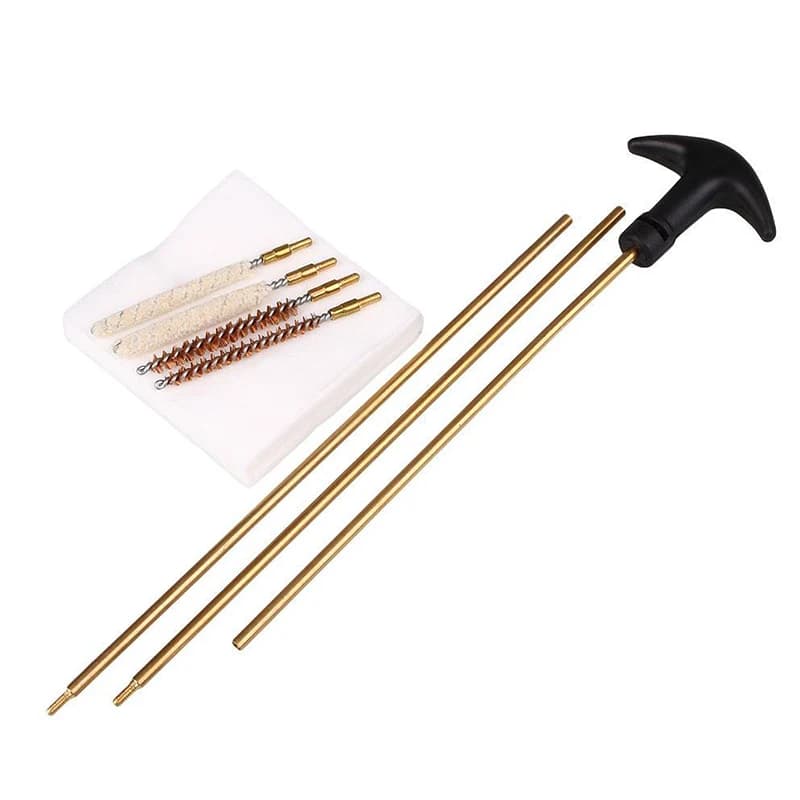 1 Set Kit di pulizia tattico per canna 177 &.22 4.5/5.5MM Fucile Pistola Pistola ad aria compressa Pulitore per asta Set di strumenti per la pulizia della pistola