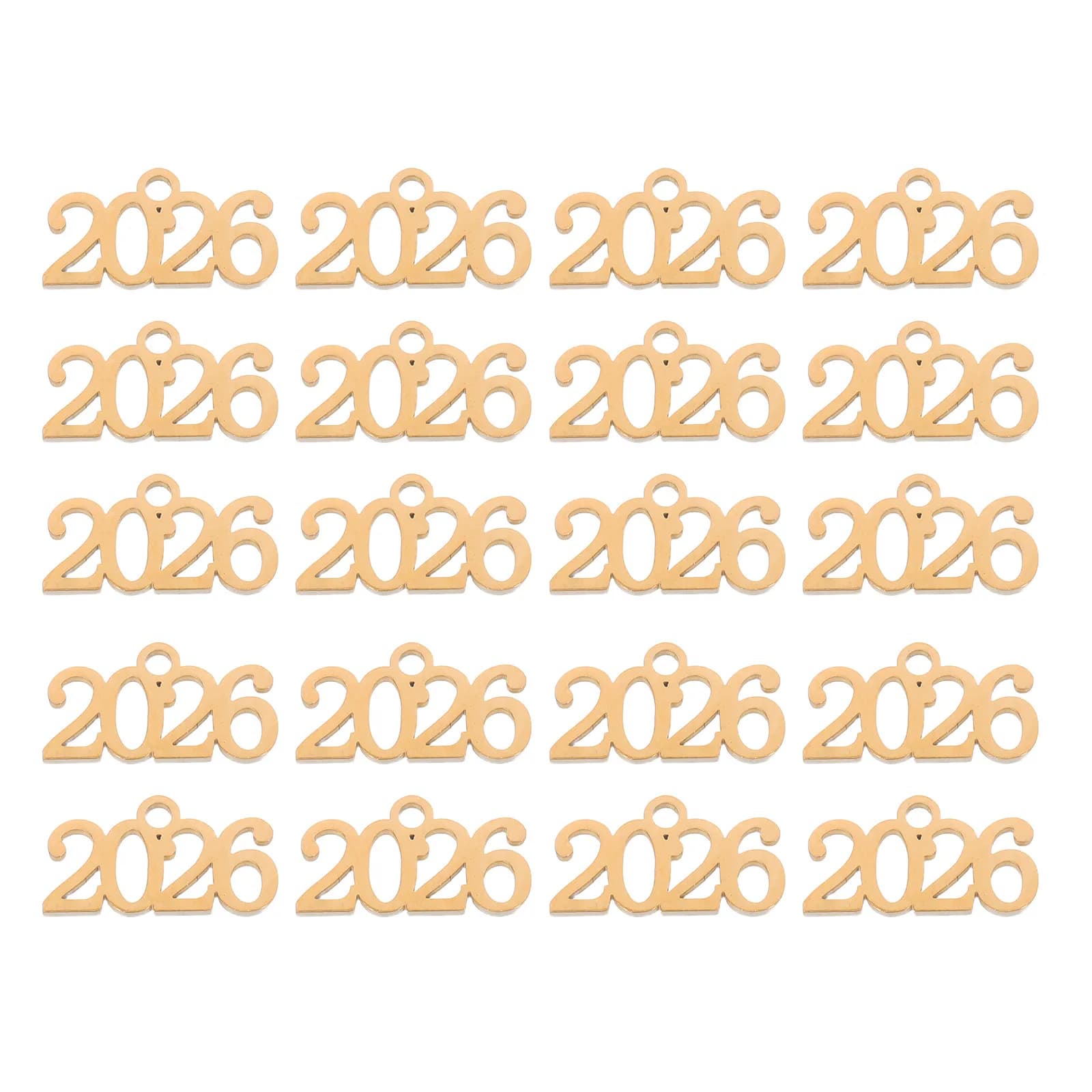 20 Pezzi Ciondoli in Metallo con Numeri 2026, Pendenti in Acciaio Inossidabile per Creazione di Gioielli, Forniture Fai-da-Te per Collane, Bracciali, Portachiavi, Decorazioni Artigianali