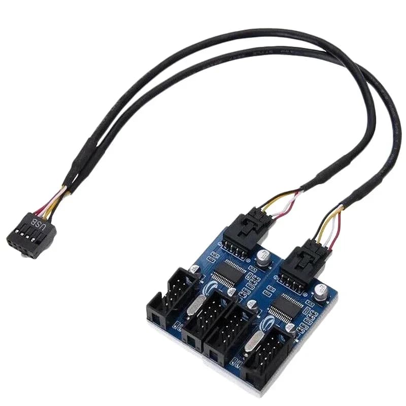 Cavo di prolunga USB 2.0 maschio da 9 pin da 1 a 2 / 4 femmina Scheda desktop HUB USB a 9 pin USB 2.0 Porta adattatore connettore a 9 pin Multilier