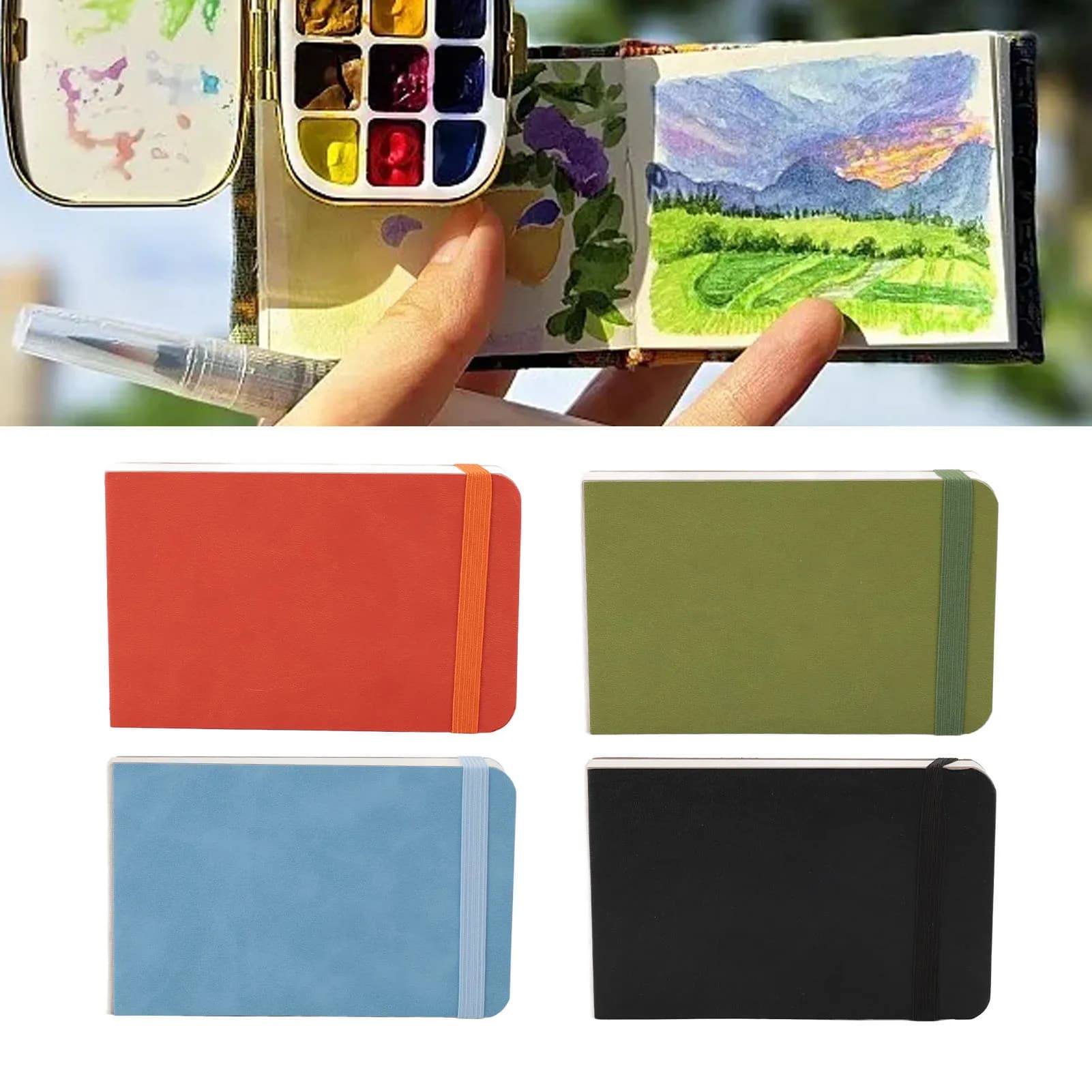 30 Sheet Watercolor Sketchbook 300GSM Portable Watercolor Paper Travel Diary Book 14 X 9cm Fine Grain Painting Notebook