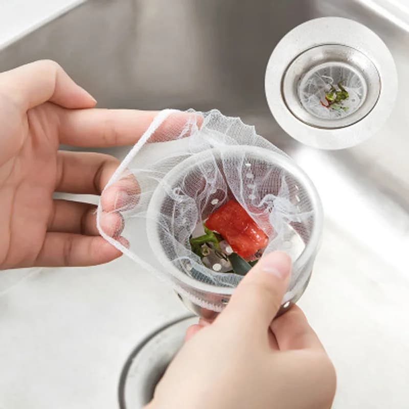 100 pz Usa E Getta Rifiuti Alimenti Cucina Scarico Lavello Cestello Filtro Maglia Evitare Bloccaggi Fogna Scarico Capelli Anti-blocco Filtri