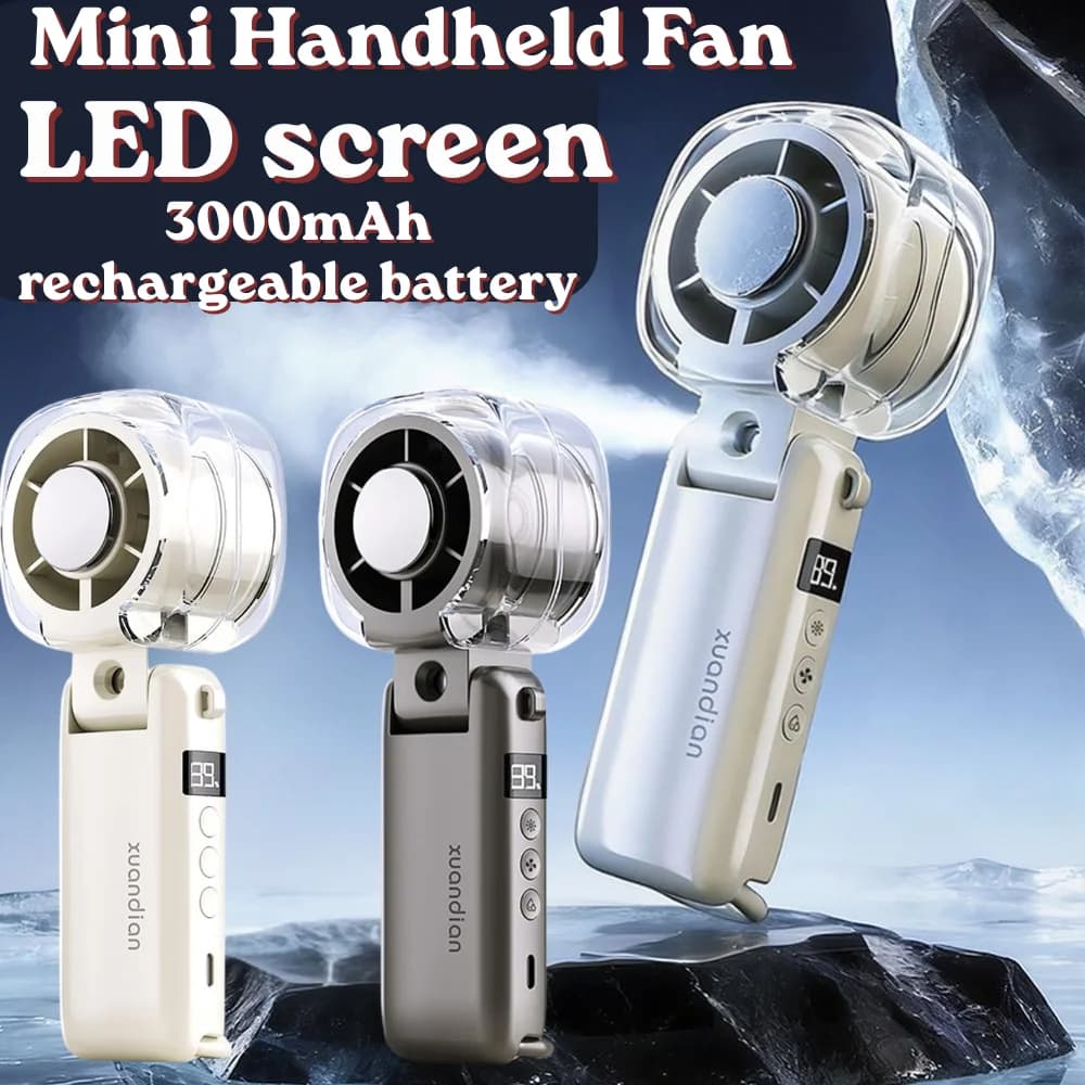Portable Semiconductor Cooling Mini Turbo Air Cooler Spray Mist Handheld Fan Foldable Design Personal Chiller For Desktop