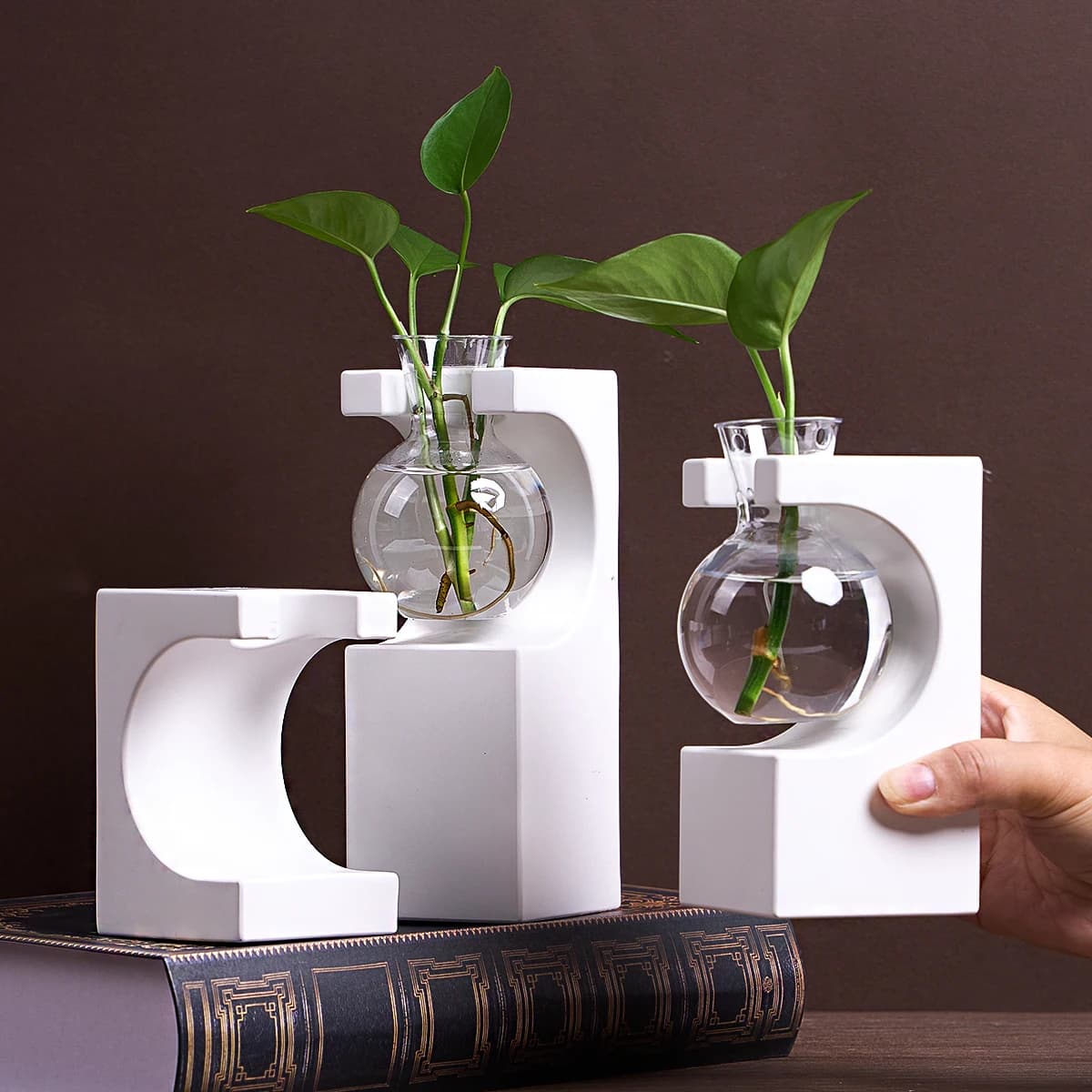 Fai da te pianta idroponica fiore stampo in silicone cubo rettangolare fiore inserto provetta vaso di gesso gesso stampo in resina arredamento della stanza
