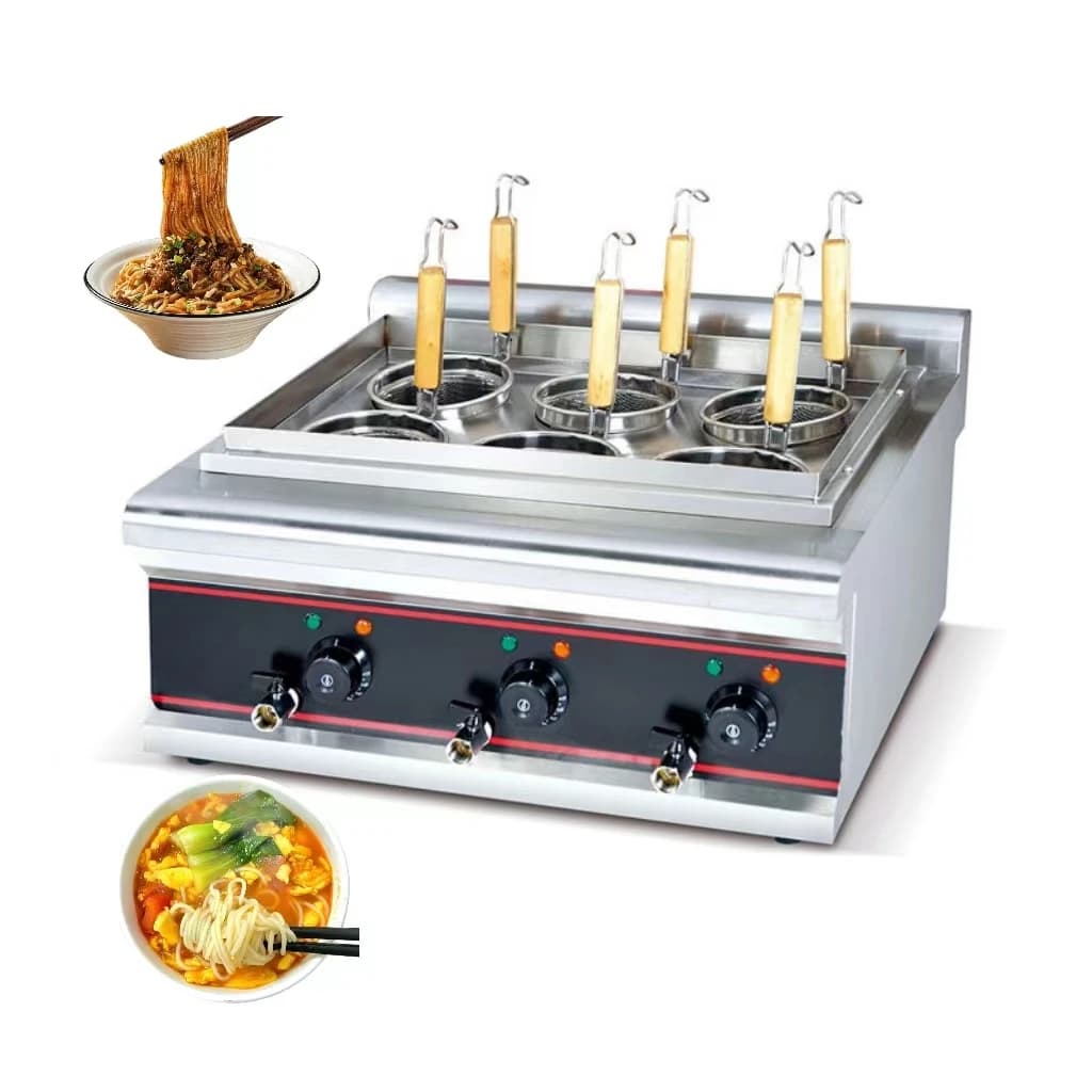 Desktop 4 and 6 Head Electric Noodle Cooker Pasta Cooker Machine Cooker Commercial