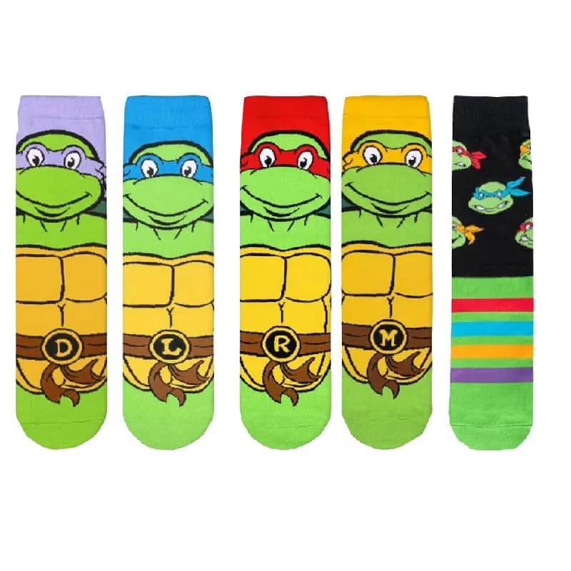 Anime Teenage Mutant Ninja Turtles Figure di cartoni animati Calzini in puro cotone da uomo Calzini lunghi di tendenza alla moda