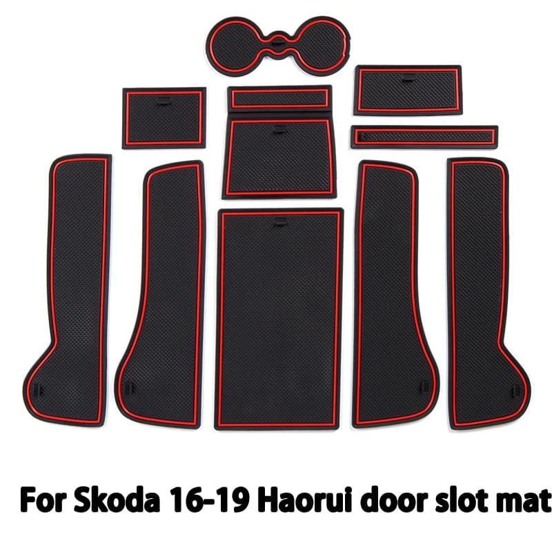 Suitable for Skoda 16-19 Haorui door slot mat SUPERB modified armrest box storage box anti-slip mat