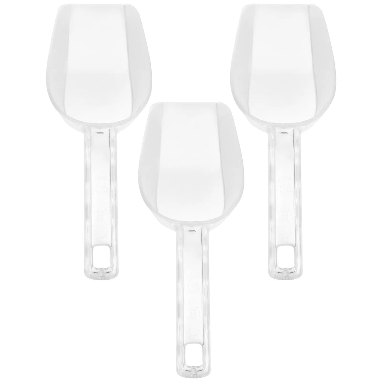 Set di 3 Paletta per Ghiaccio in Acrilico Premium Rinforzato, Paletta Multiuso per Riso, Farina, Cereali, Frutta Secca, Cibo per Animali, Cucina, Bar, Feste
