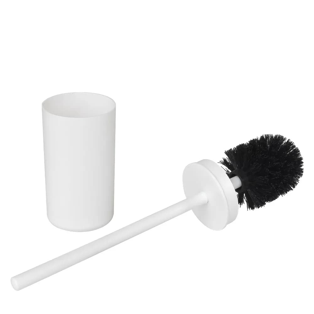 White Plastic Toilet Brush Set with Holder Long Handle Bathroom Cleaning Brush for Home Kitchen Sink Scrubber Durable Hygienic Toilet Bowl Cleaner Tool