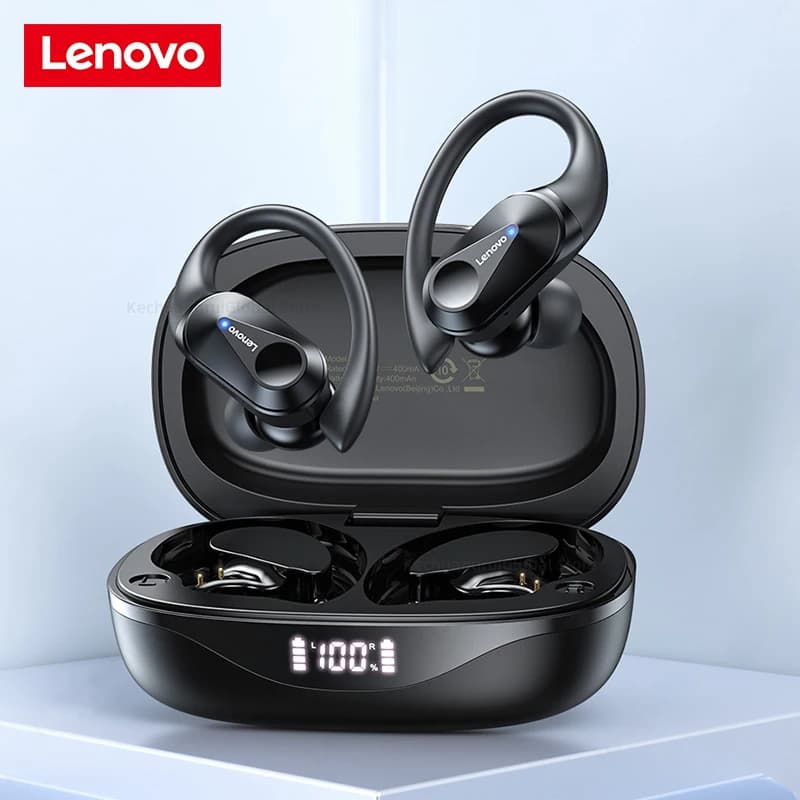 Lenovo LP75 Cuffie senza fili TWS Bluetooth 5.3 Hifi Stereo Auricolari con riduzione del rumore Gaming Sport Gancio per l'orecchio con microfono Auricolari