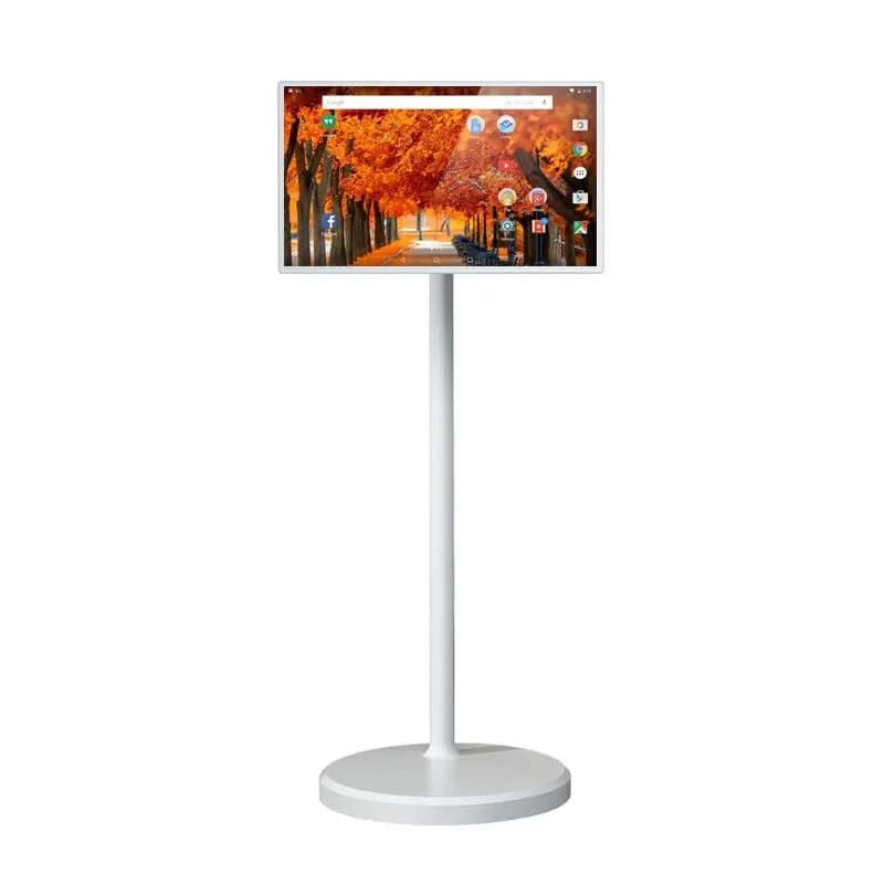21.5 Inch Touch Screen Monitor Mobile Tv Ips Screen Rotate Usb Wifi Floor Standing Display Rechargeable Portable Smart TV