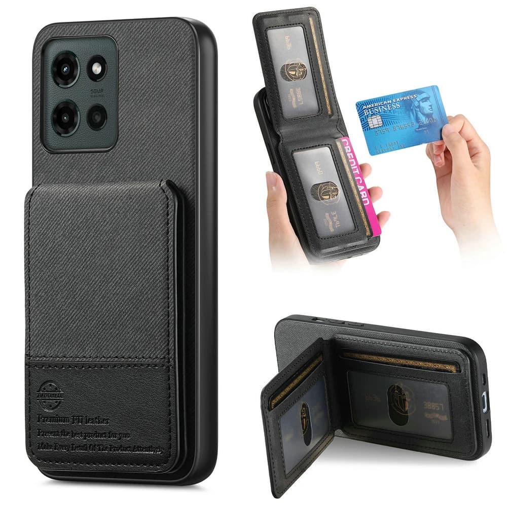 Custodia di lusso per Motorola Moto G56 G66J G86 G85 G75 G35 G15 Power G54 G24 G14 G04s G05 G06 G13 G23 G84 5G RFID Card Cover in pelle