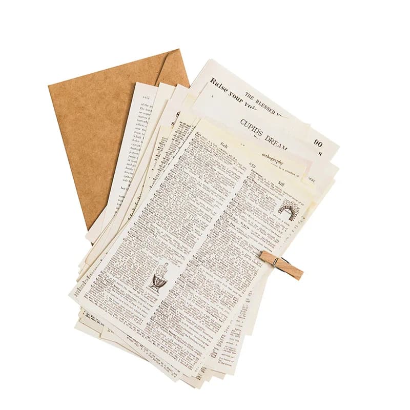 57pcs Vintage Paper Set - Retro Writing Sheets for Journal & Scrapbooking (Kraft Texture)