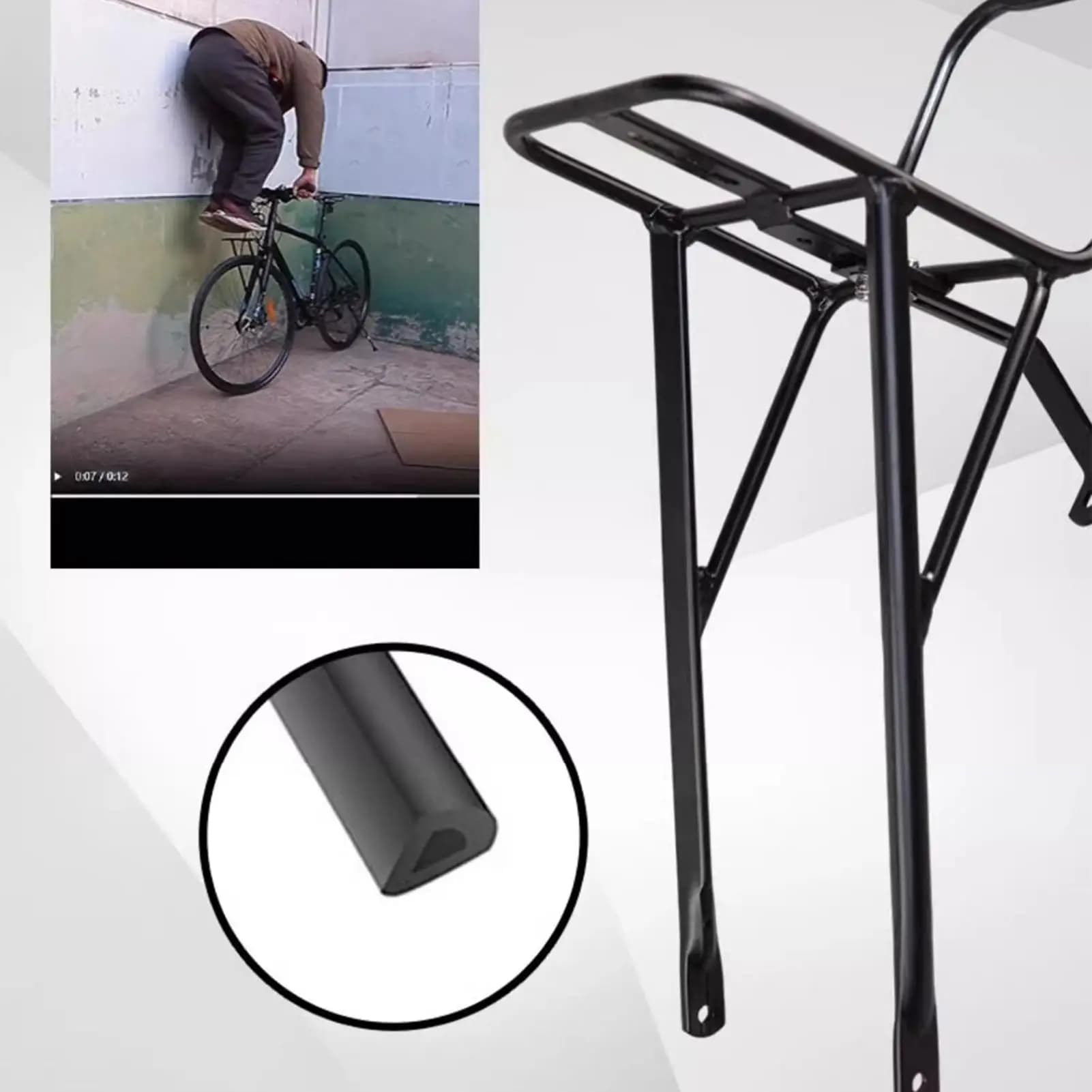 Portabici Portabici Portapacchi per bici anteriore Portacestino per trasporto da viaggio Borsa da viaggio a lunga distanza per ciclismo su sporco Cruiser quotidiano