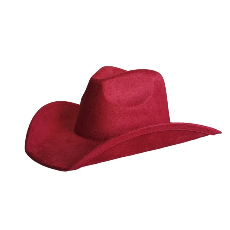 2025 Nuova pelle scamosciata 9.5 CM tesa larga cowboy occidentale cappello fedora uomini e donne cappello da cowboy moda viaggio cappello da festa sombrero vaquero