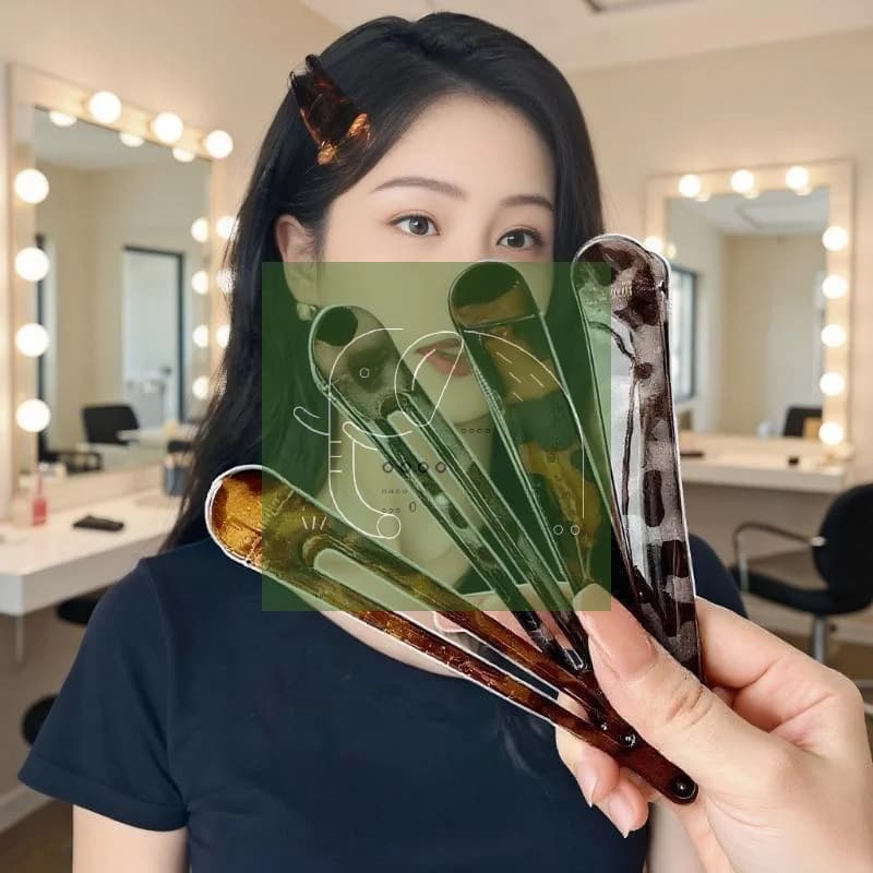 Clip a becco d'anatra leopardata - Grande clip per frangia in acrilico, fermagli per capelli da donna