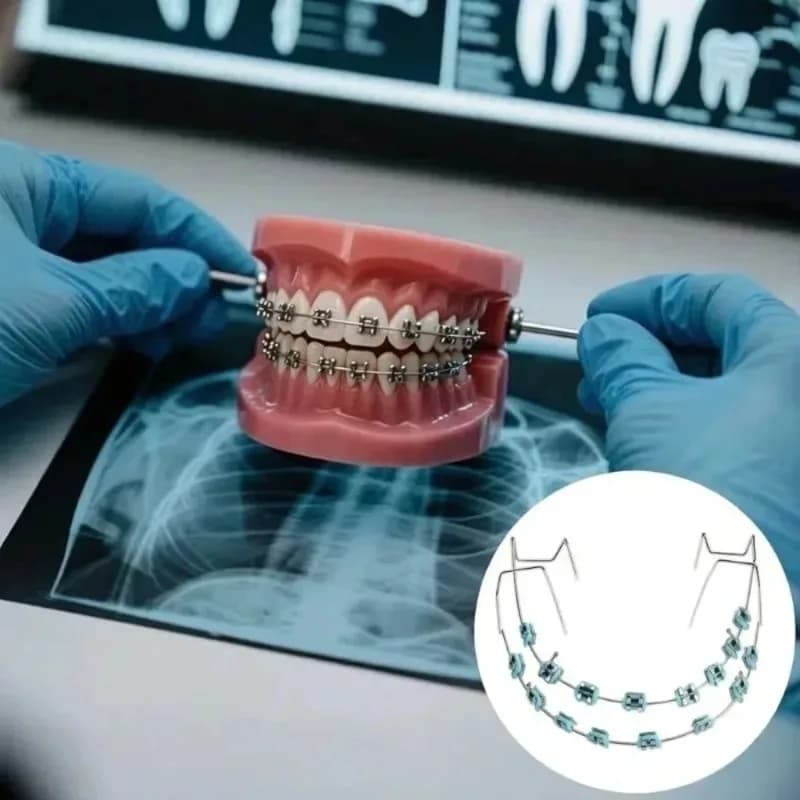 Fashion Braces Colorful 1 Pair Quality Temporary Tooth Decoration with Metal Wires Metal Bracket Orthodontic Ligature Ties High