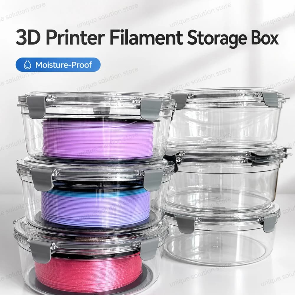 3D Printer Filament Storage Box Moisture-Proof Transparent Spool Holder Stackable Dustproof Container for PLA PETG ABS TPU