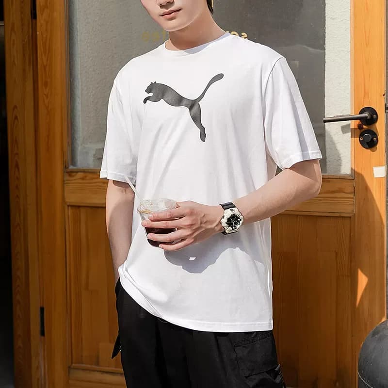 Puma short-sleeved men's summer running fitness crew-neck T-shirt for casual wear, hot promotion! 658705-04