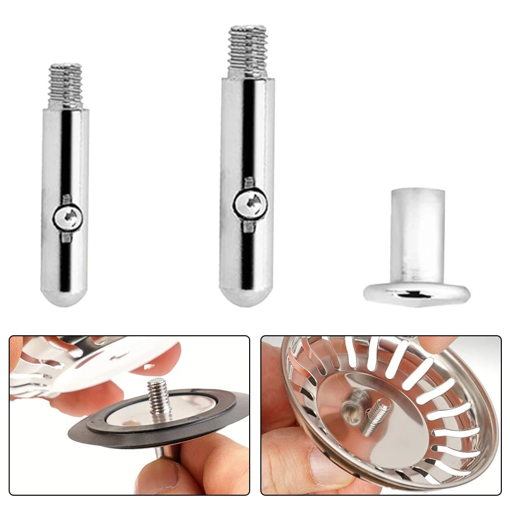 1 pz Tappo per Scarico - Filtro per Lavello da Cucina, Sostituzione Tappo Scarico Lavabo, Cestello Filtro in Acciaio Inossidabile, Asta di Ricambio per Rubinetto