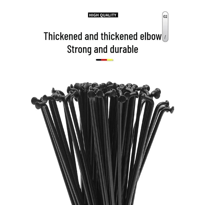 10PCS Raggi Raggi per bicicletta Barra in filo di acciaio Mountain Bike Bici da strada Bar Passeggino Pieghevole per auto Acciaio Nero Accessori per biciclette