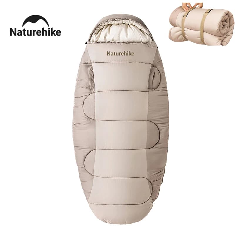 Naturehike 2025 Nuovo sacco a pelo 95 cm allargato impermeabile caldo inverno equipaggiamento per dormire lavabile in lavatrice 3 stagioni sacchi a pelo da campeggio
