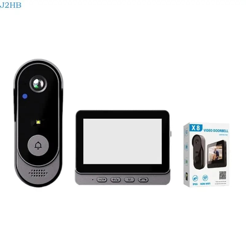 Videocitofono J2HB videocitofono impermeabile videocamera per campanello wireless: 1080p, angolo 170°, schermo da 4,3