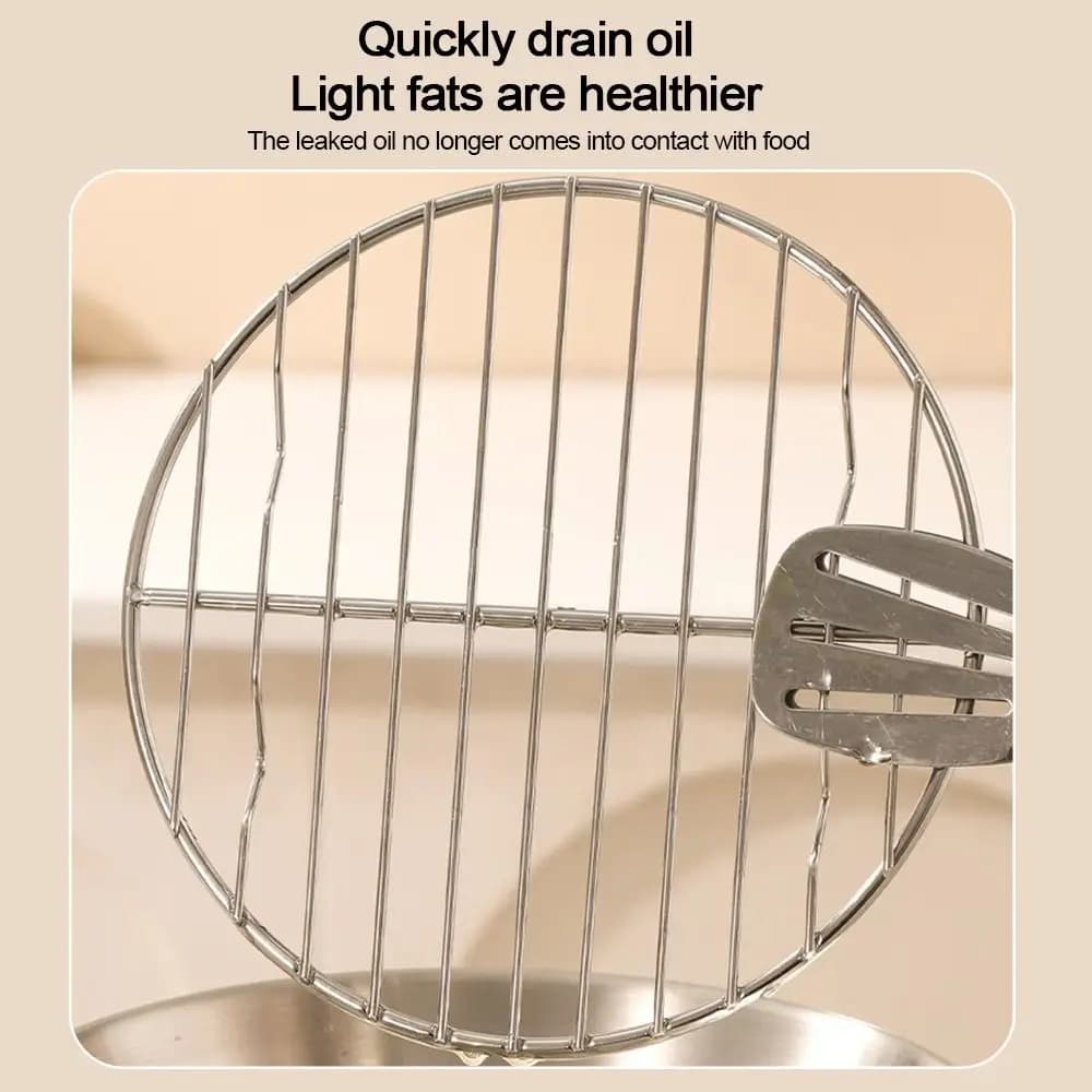 Round and square cooling grid with 304 stainless steel feet, air frying grill, thickened cooling grid for domestic oven and steam cooking