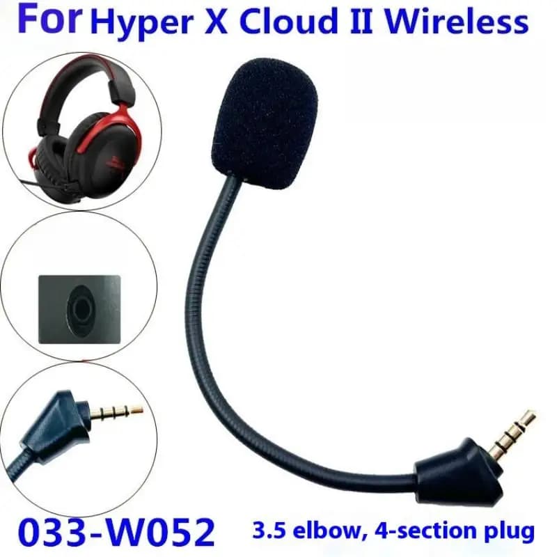 1 pcs headphones for Kingston HyperX Cloud 2 II X Core Pro Silver Cloudx 3.5mm Microphone Game Replacement