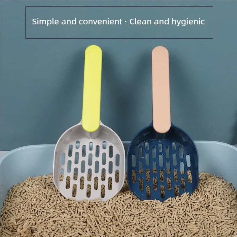 Pala per lettiera per gatti Strumento per la pulizia degli animali domestici Paletta in plastica Prodotti per la pulizia della sabbia per gatti Toilette per cucchiai per cibo per cani Forniture per gatti